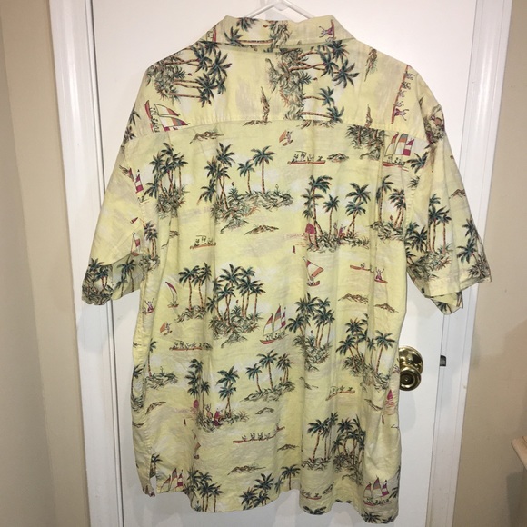 Timberland Performance Hawaiian Shirt Men's Size L Button Down Tropical Cotton - Picture 6 of 7
